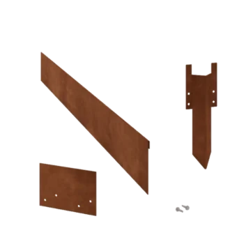 Kortena tērauda dobes apmale - Saplacināta - Augstums 13 cm - Pilns komplekts 15 metru