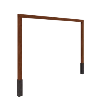 Kortena tērauda pergola - Taisns - 400 x 230 cm - Ar betona pamatu