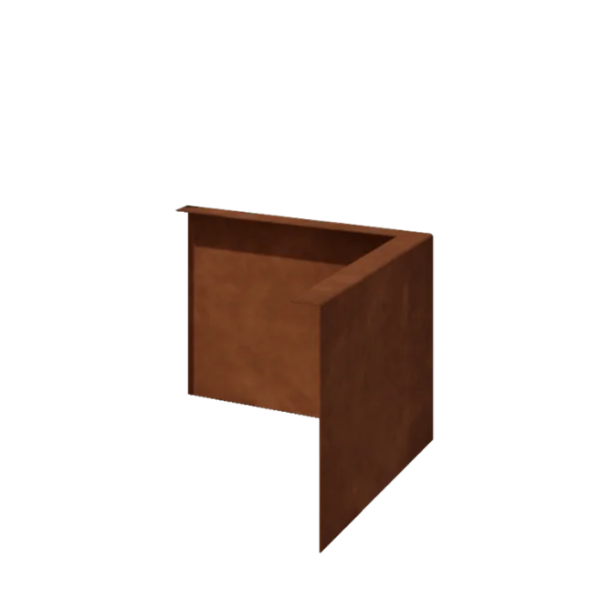 Kortena tērauda dobes apmale - Locīta - Ārmalis - Augstums 22 cm