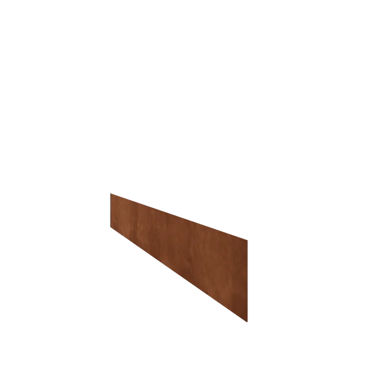 Kortena tērauda dobes apmale - Taisns - Augstums 15 cm - 150 cm