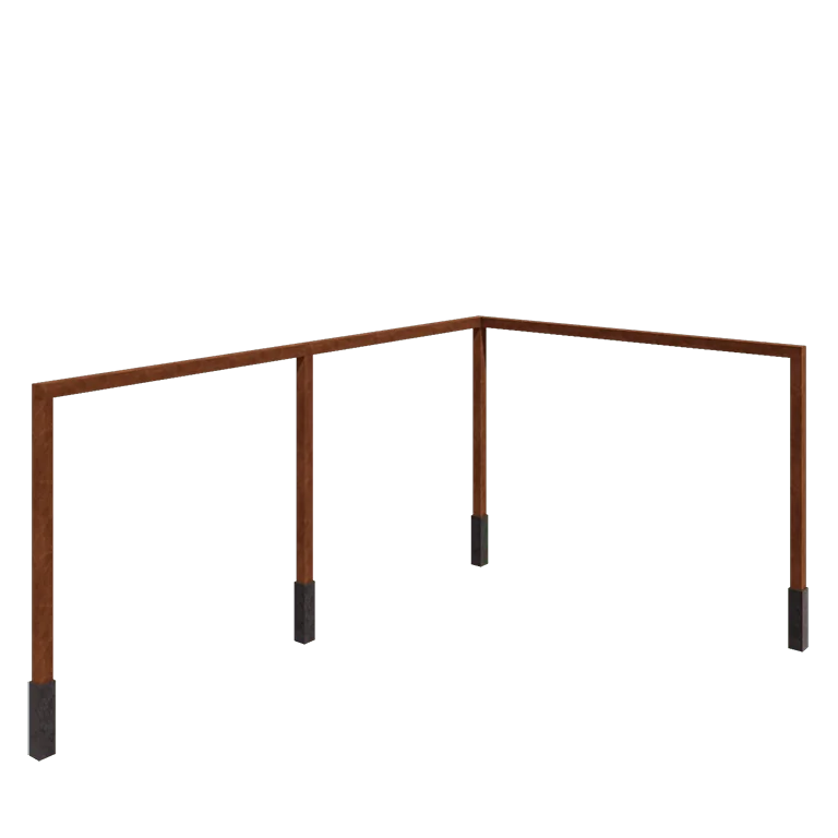 Kortena tērauda pergola - Stūris - 600 x 412 x 242 cm - Ar betona pamatu