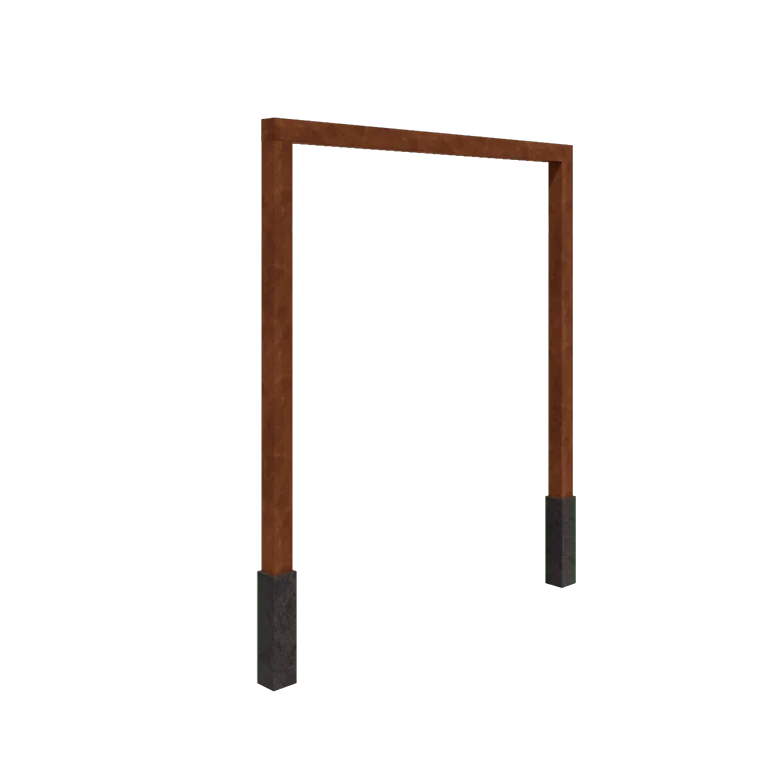 Kortena tērauda pergola - Taisns - 250 x 230 cm - Ar betona pamatu