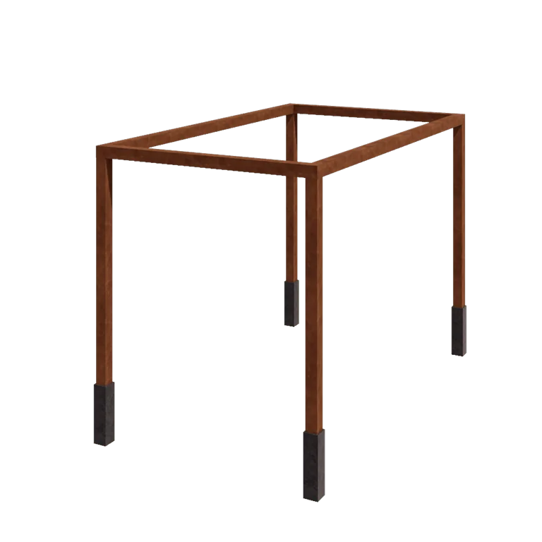 Kortena tērauda pergola - Taisnstūris - 424 x 250 x 230 cm - Ar betona pamatu