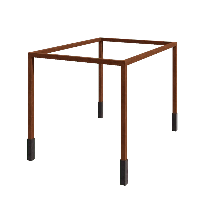 Kortena tērauda pergola - Taisnstūris - 424 x 300 x 230 cm - Ar betona pamatu
