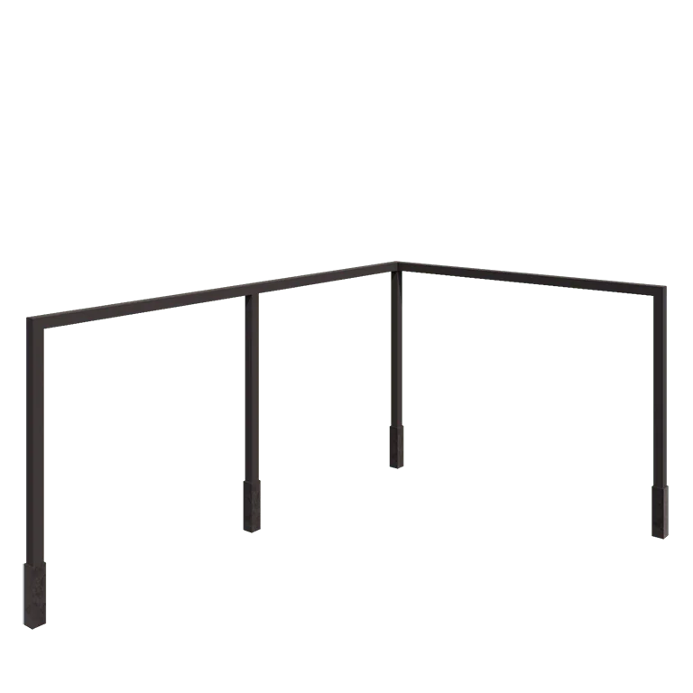 Tērauda pergola - Stūris - 600 x 412 x 230 cm - RAL7016 matēts (antracīta pelēks) - Ar betona pamatu