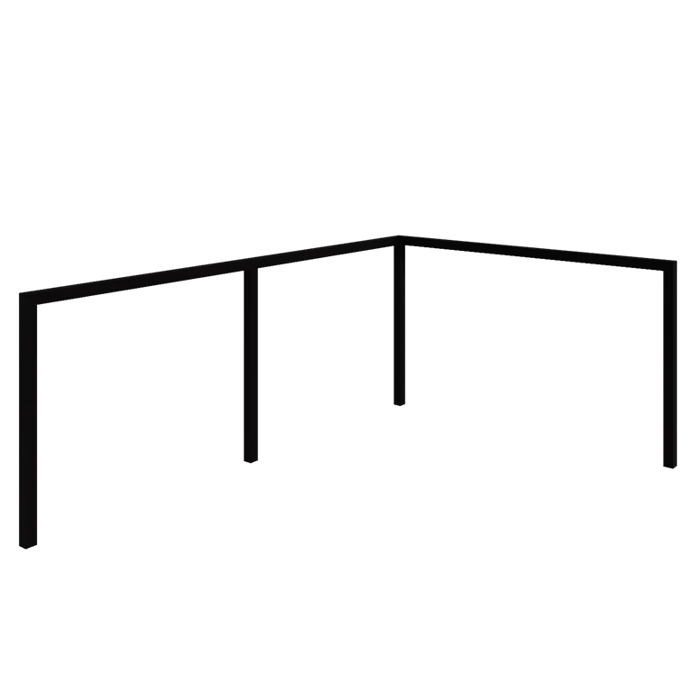 Tērauda pergola - Stūris - 600 x 412 x 230 cm - RAL9005 matēts (melns) - Bez betona pamata
