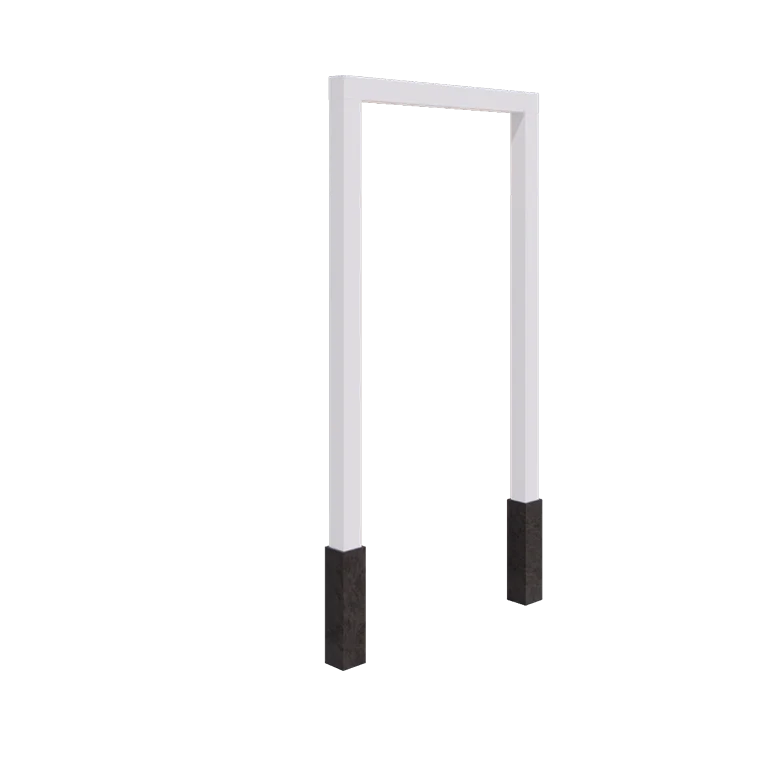 Tērauda pergola - Taisns - 150 x 230 cm - RAL9010 matēts (balts) - Ar betona pamatu