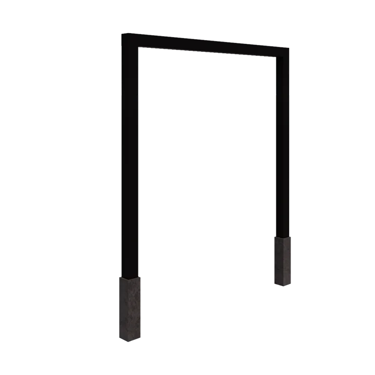 Tērauda pergola - Taisns - 250 x 230 cm - RAL9005 matēts (melns) - Ar betona pamatu