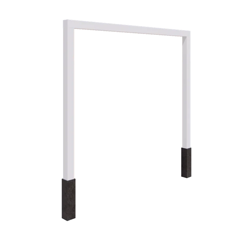 Tērauda pergola - Taisns - 300 x 230 cm - RAL9010 matēts (balts) - Ar betona pamatu
