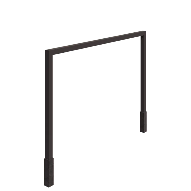 Tērauda pergola - Taisns - 400 x 230 cm - RAL7016 matēts (antracīta pelēks) - Ar betona pamatu