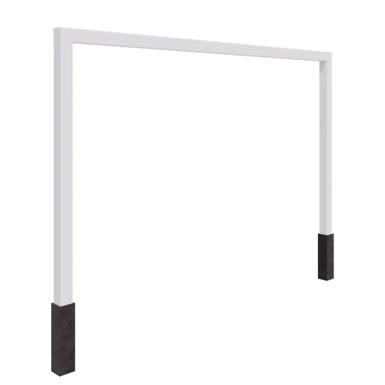 Tērauda pergola - Taisns - 400 x 230 cm - RAL9010 matēts (balts) - Ar betona pamatu
