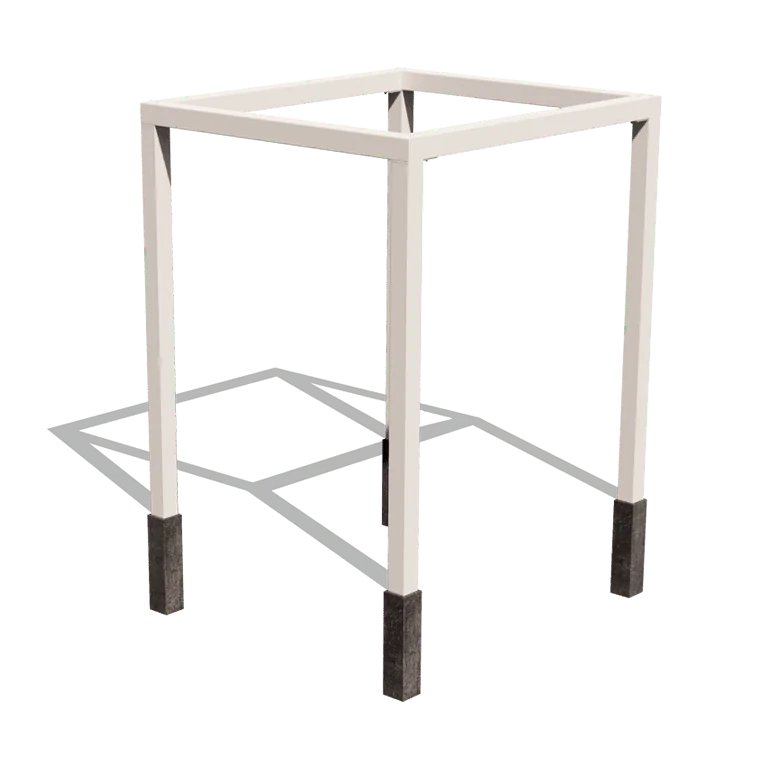 Tērauda pergola - Kvadrāts - 224 x 200 x 230 cm - RAL9010 matēts (balts) - Bez betona pamata