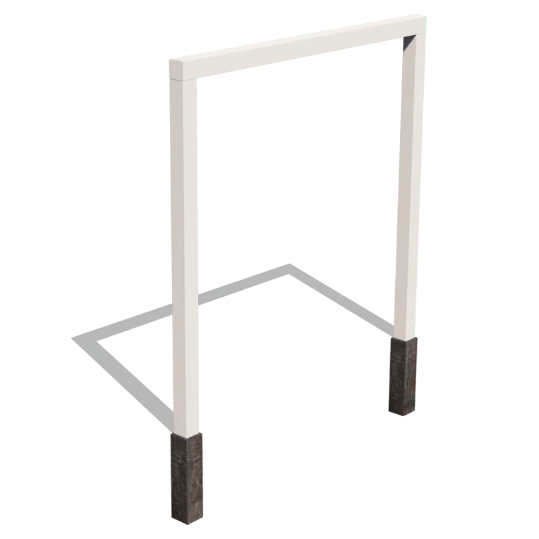 Tērauda pergola - Taisns - 250 x 230 cm - RAL9010 matēts (balts) - Ar betona pamatu