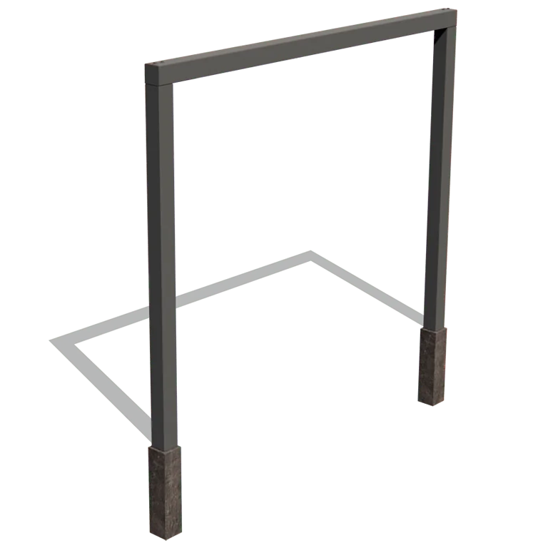 Tērauda pergola - Taisns - 300 x 230 cm - RAL9005 matēts (melns) - Bez betona pamata