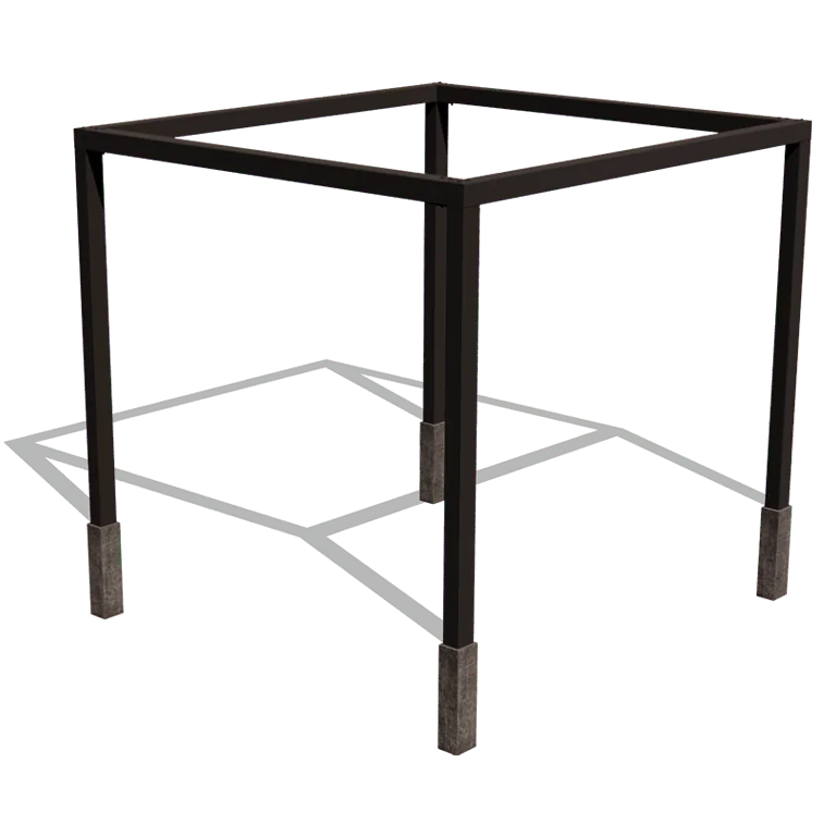 Tērauda pergola - Kvadrāts - 324 x 300 x 230 cm - RAL9005 matēts (melns) - Bez betona pamata