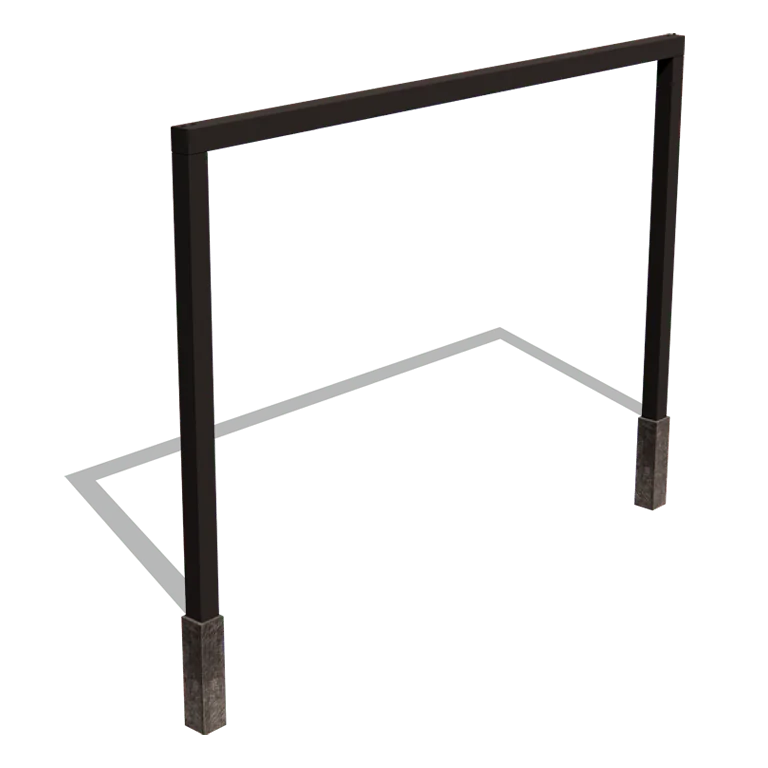 Tērauda pergola - Taisns - 400 x 230 cm - RAL9005 matēts (melns) - Bez betona pamata