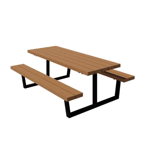 Tērauda piknika galds - Georgia M - 200 x 163 x 75 cm - Ar duglasa koku
