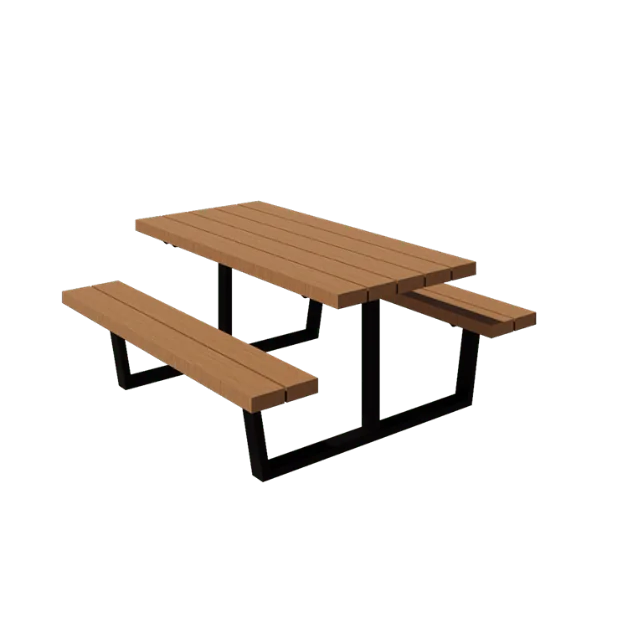Tērauda piknika galds - Georgia S - 160 x 163 x 75 cm - Ar duglasa koku