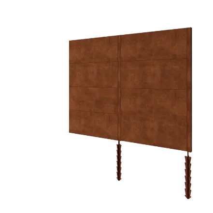 Kortena tērauda žogs H4 - Pilns komplekts - 252 x 6 x 190 cm