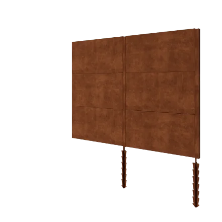 Kortena tērauda žogs H3 - Pilns komplekts - 252 x 6 x 190 cm