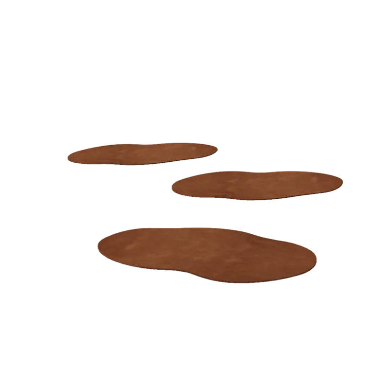 Kortena tērauda soļu plāksne - Organisks - 50 x 25 cm